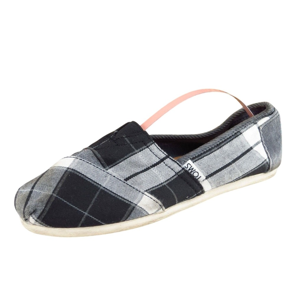 Toms Women Sz‎ 7 M Gray Flat Fabric Shoes